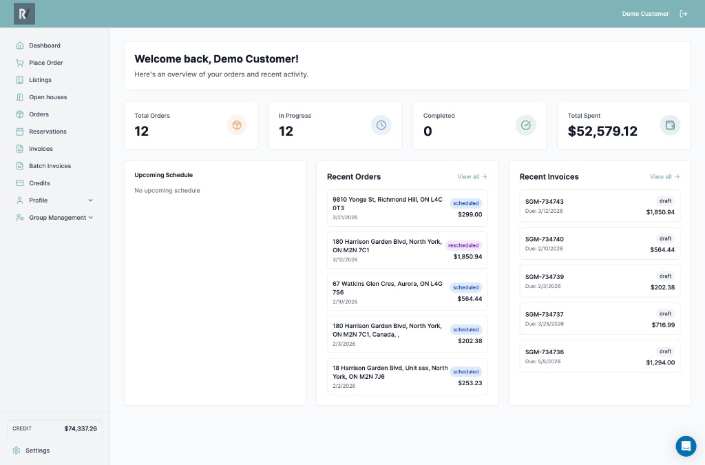 Client portal desktop preview