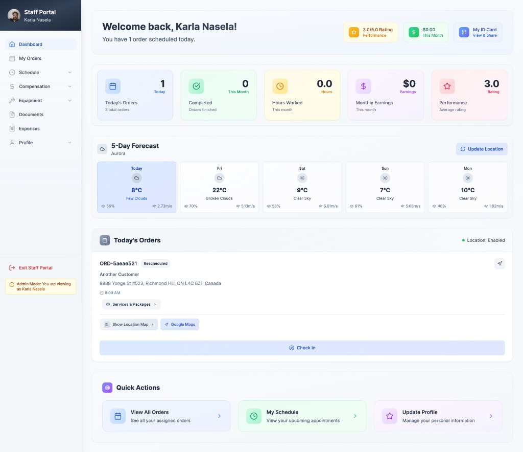 Staff portal desktop preview